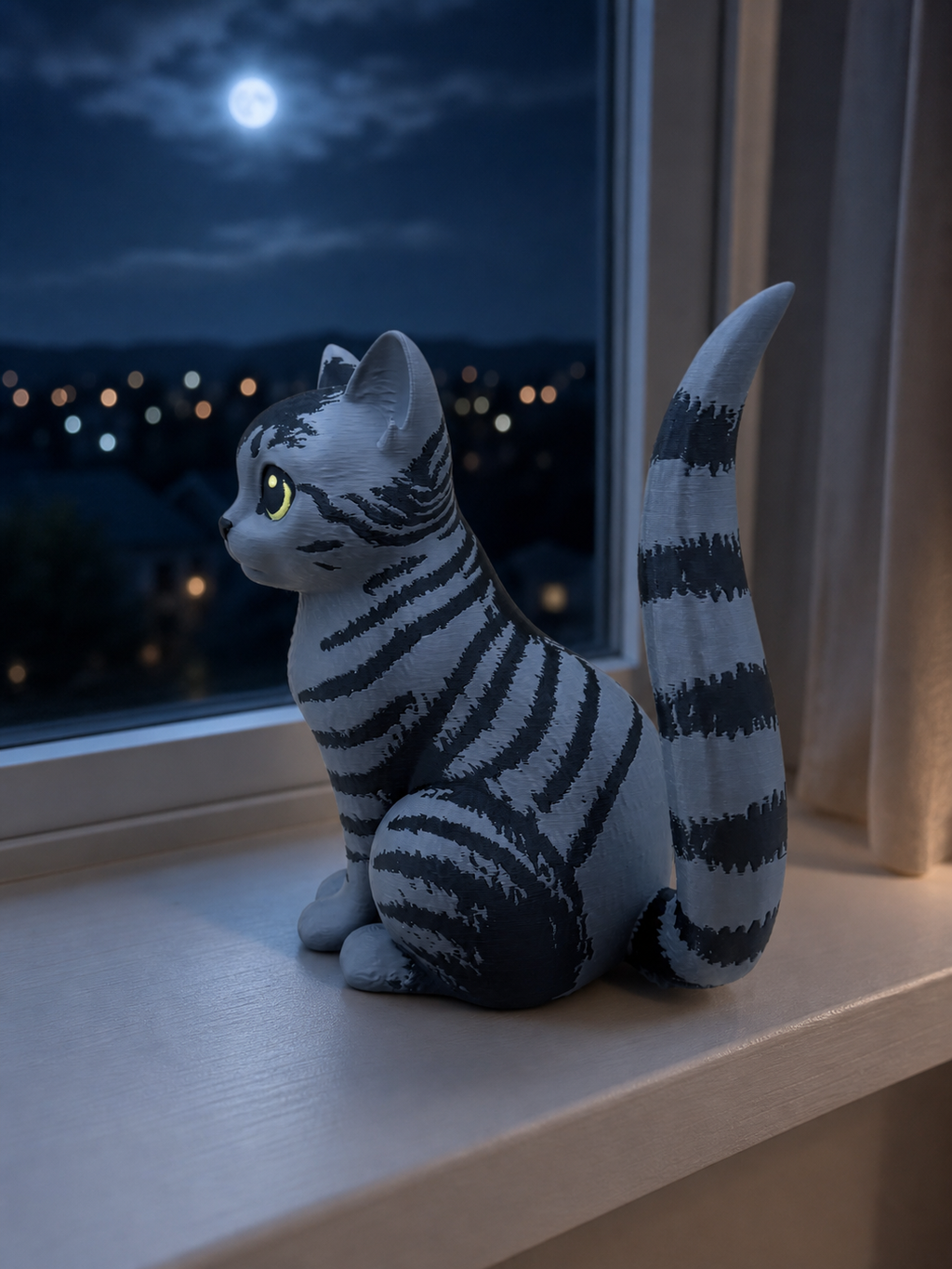 Moonstripe Kitten – Freistehende Kätzchen-Figur FehnFactory