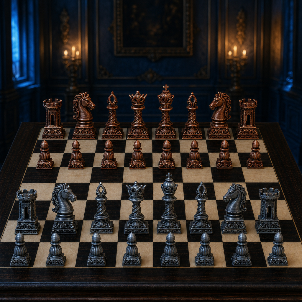 Barock-Schach – 32 handbemalte PLA-Figuren FehnFactory
