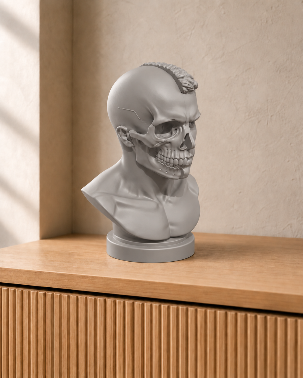Totenkopf-Büste Mann – 06_silber print
