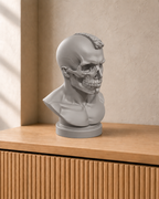 Totenkopf-Büste Mann – 06_silber print