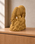 Pferd grasend – Pferdefigur – 07 handbemalt gold