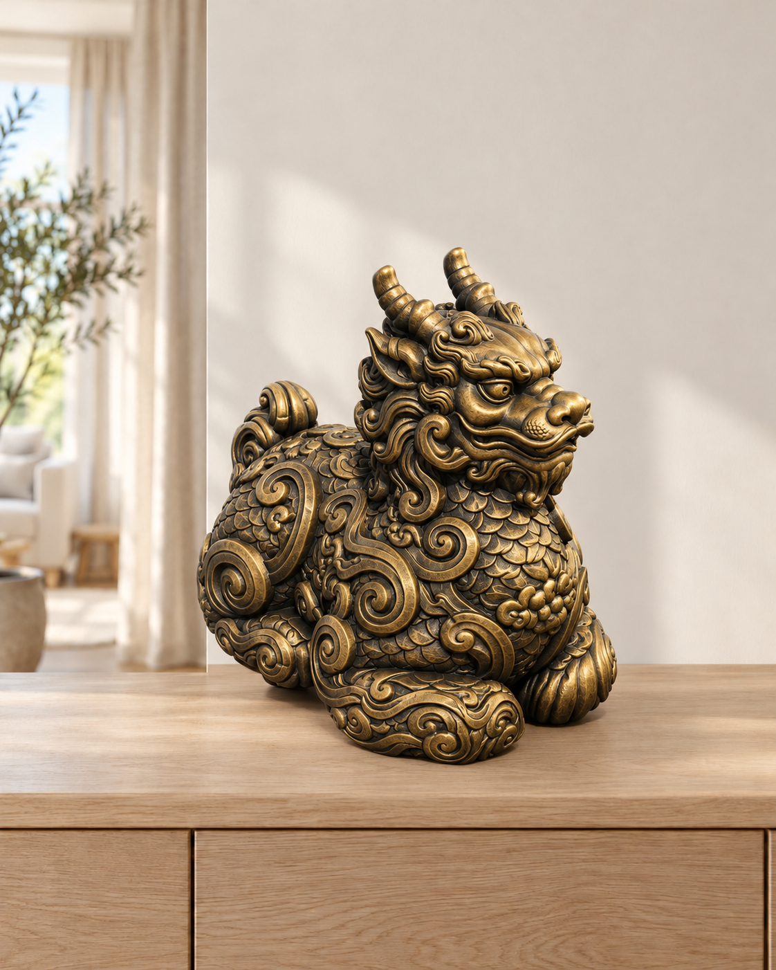 Qilin – 07 handbemalt gold