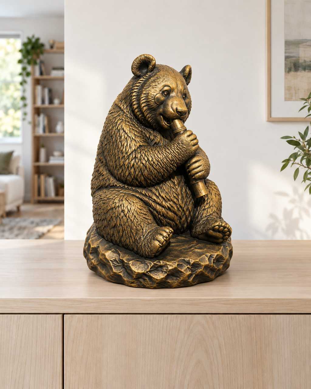 Großer Panda – 07 handbemalt gold