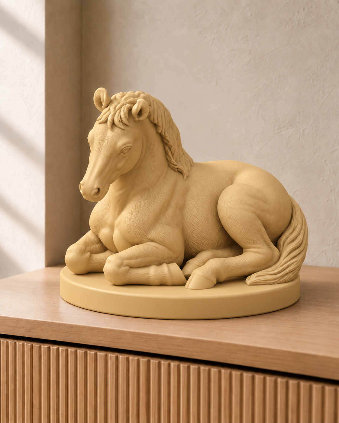 Fohlen liegend – Pferdefigur – 07 handbemalt gold