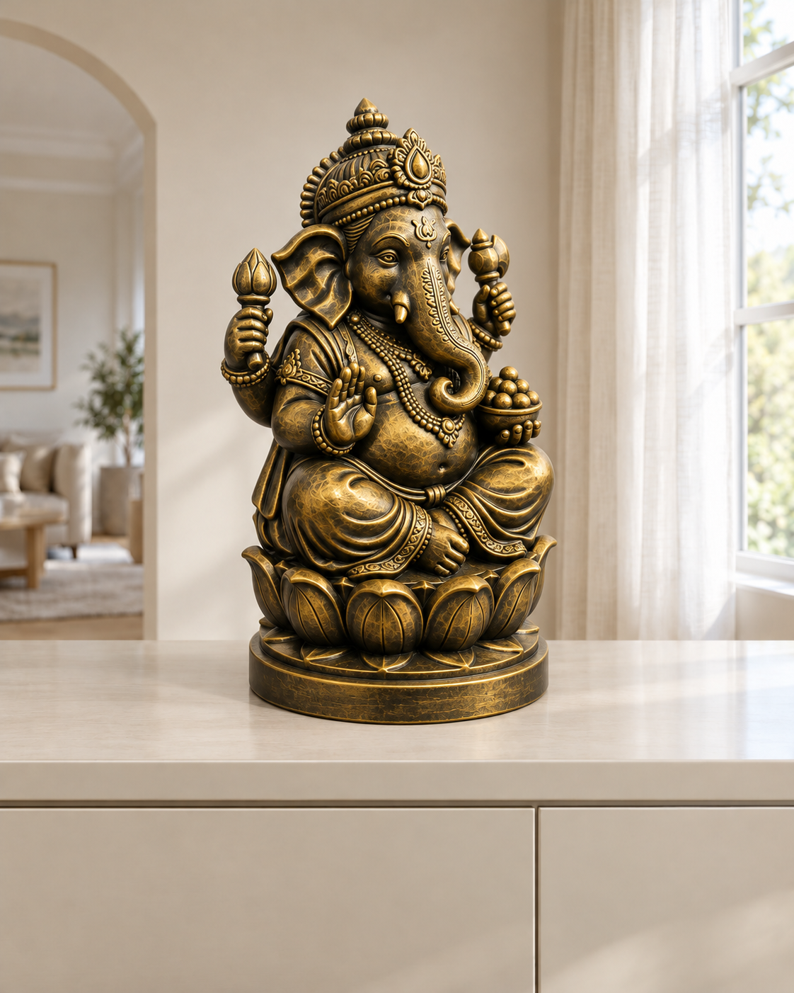 Ganesha – 07 handbemalt gold