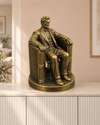 Abraham Lincoln sitzend - 07-handbemalt-gold