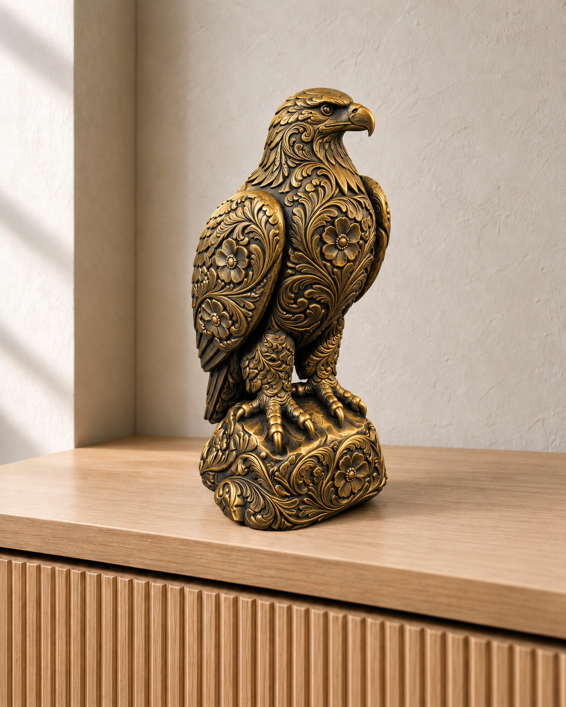 Weißkopfseeadler sitzend – 07 handbemalt gold