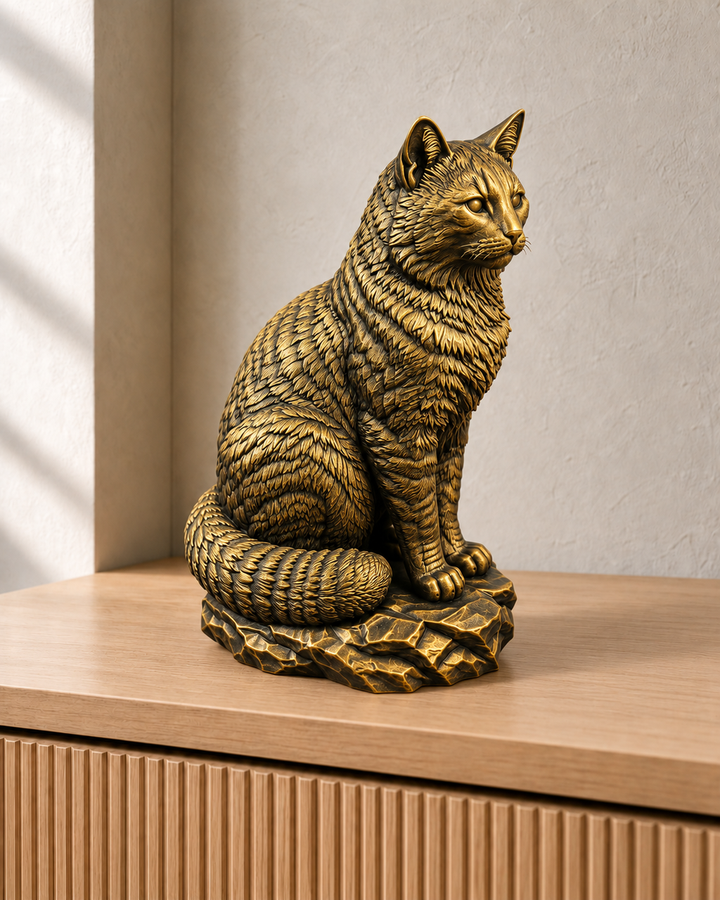 Wildkatze – 07 handbemalt gold