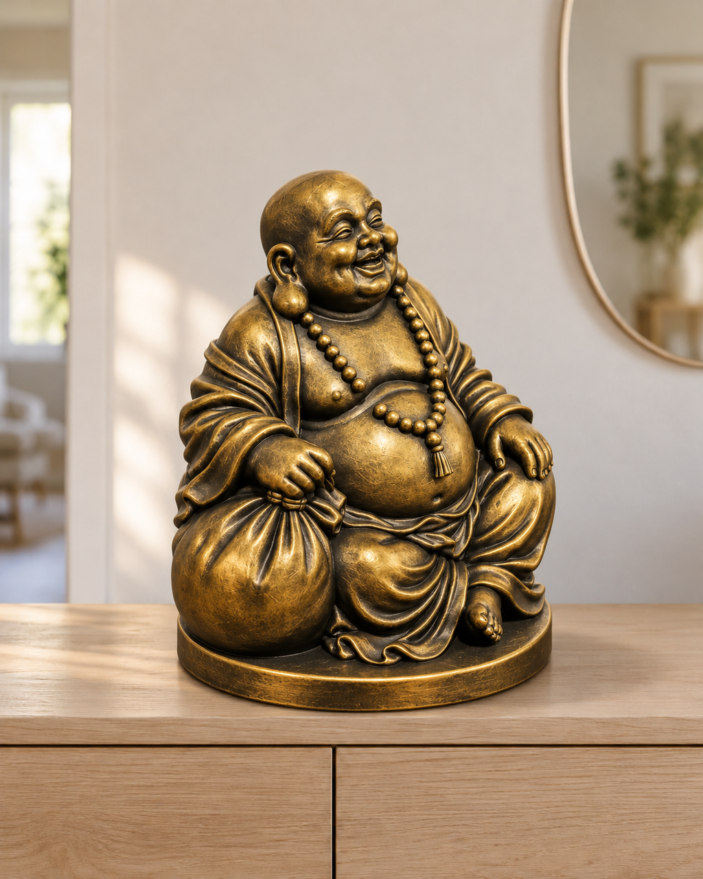 Lachender Buddha – 07 handbemalt gold
