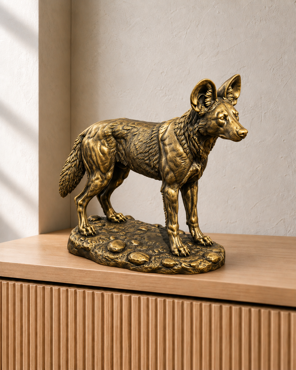 Afrikanischer Wildhund – 07 handbemalt gold