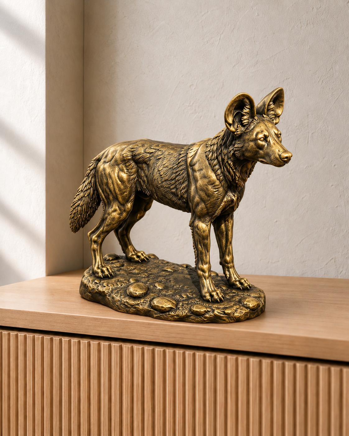Afrikanischer Wildhund – 07 handbemalt gold