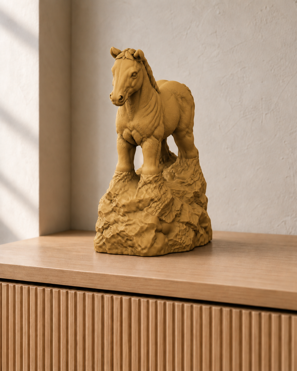 Fohlen stehend – Pferdefigur – 07 handbemalt gold
