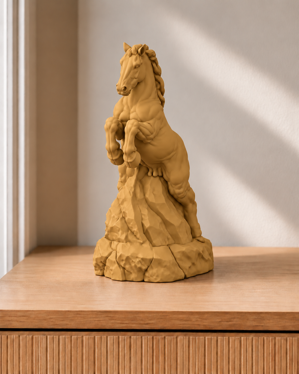 Pferd steigend – Pferdefigur – 07 handbemalt gold
