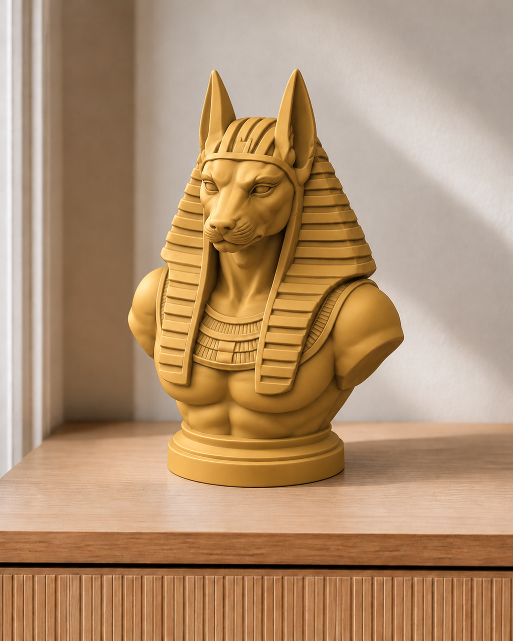 Anubis – ägyptische Büste – 07 handbemalt gold