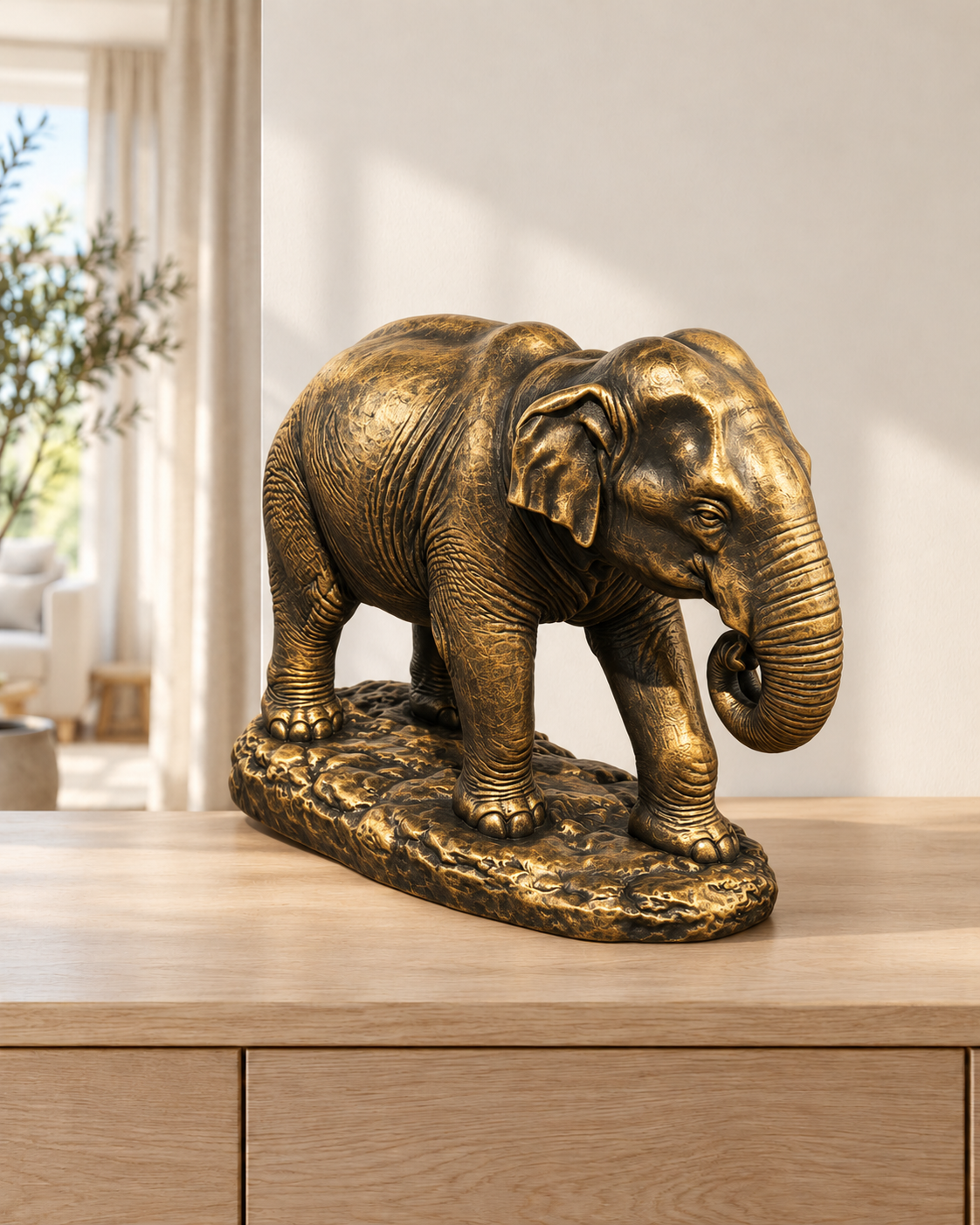 Asiatischer Elefant – 07 handbemalt gold