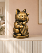 Glückskatze Maneki-neko – 07-handbemalt-gold