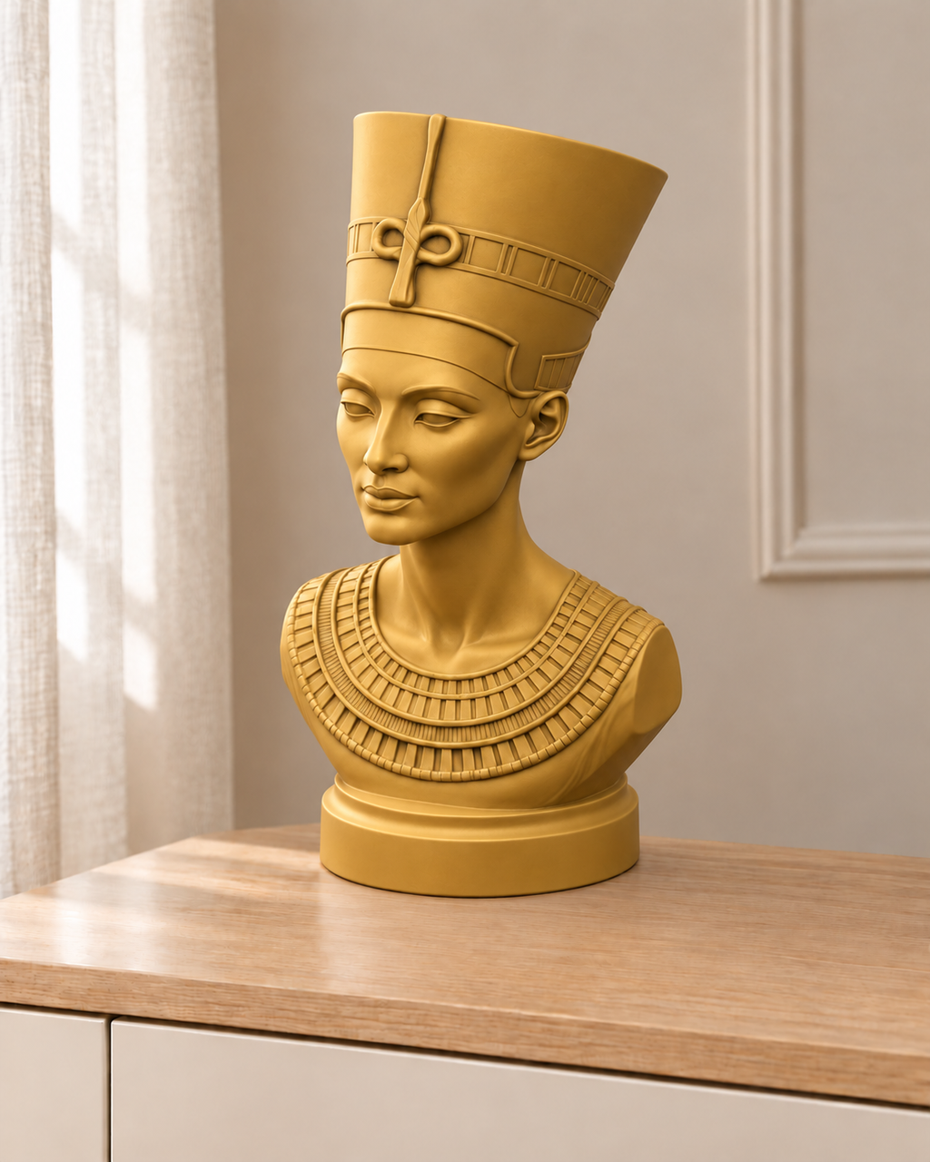 Nofretete – ägyptische Büste – 07 handbemalt gold