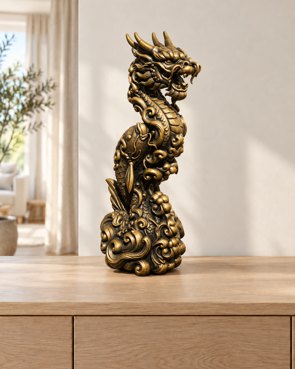 Koi-Drache – 07 handbemalt gold