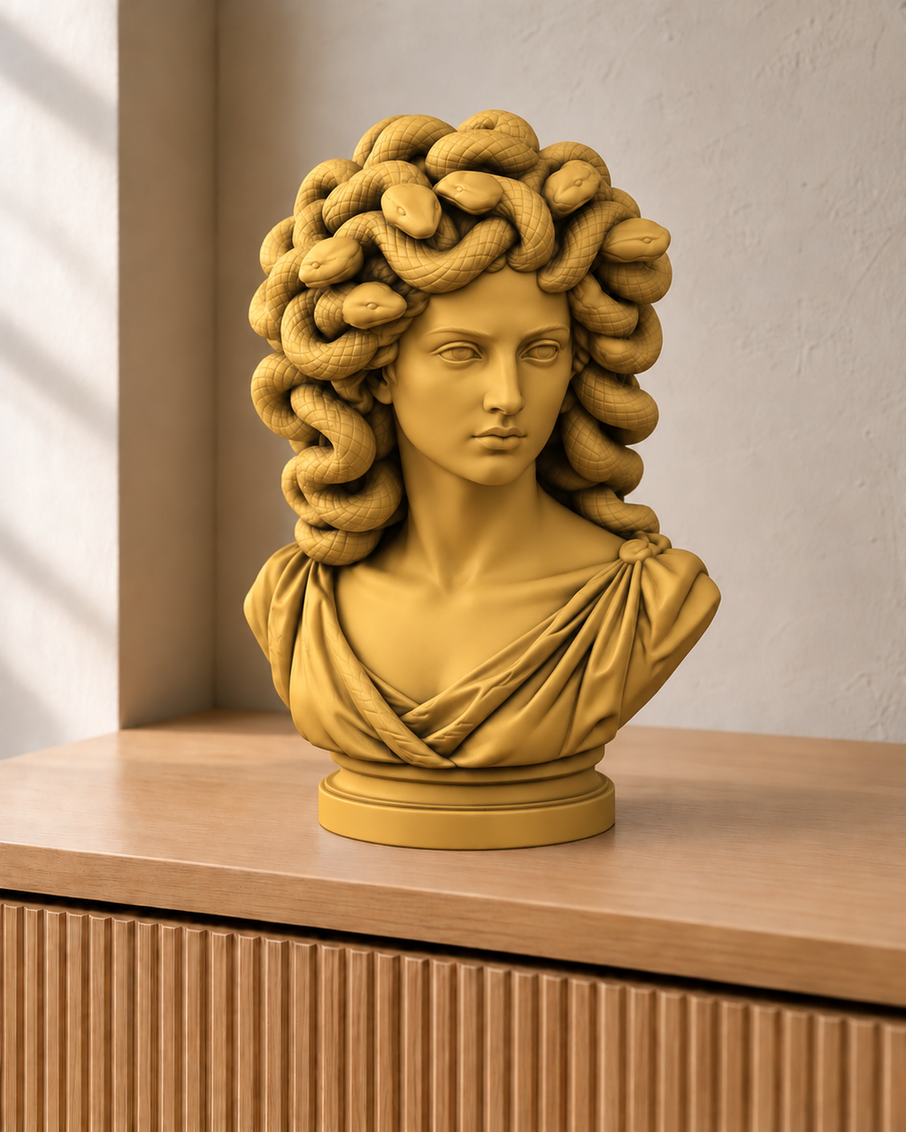 Medusa – antike Büste – 07 handbemalt gold