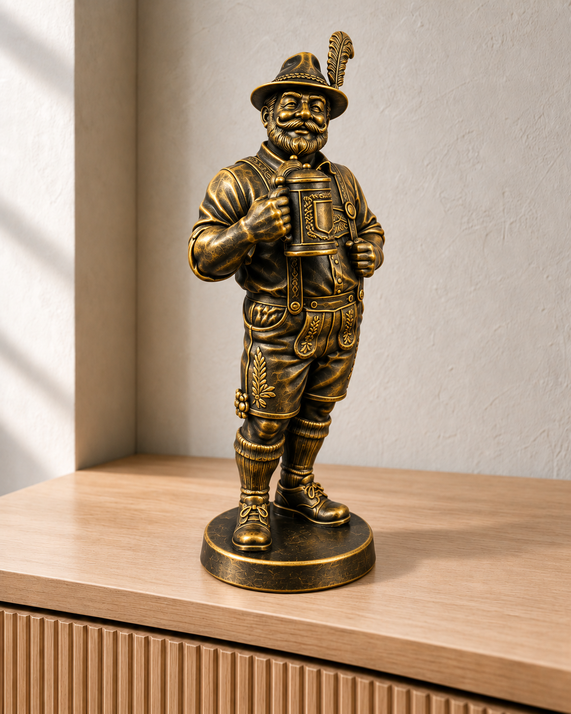 Bayer mit Maßkrug – 07 handbemalt gold