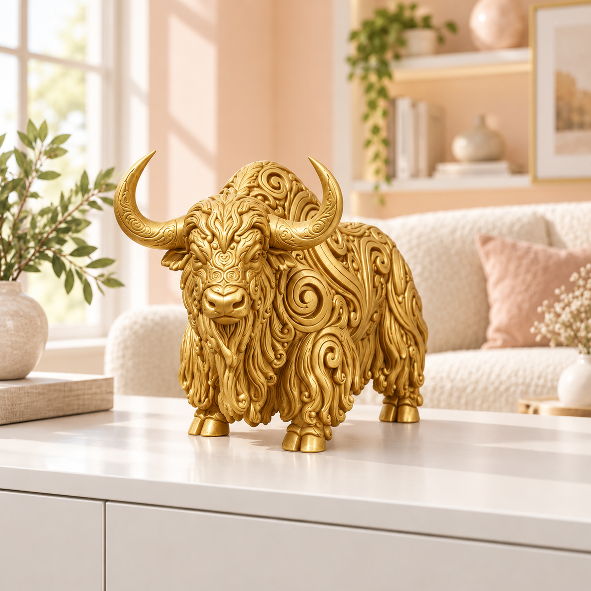 Yak Ornament - Gold gedruckt Wohnzimmer