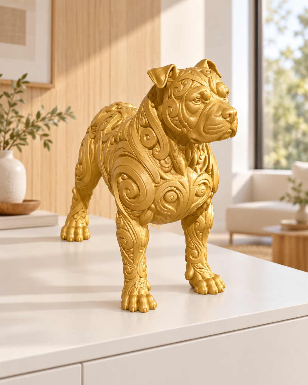 Staffordshire Ornament - Gold gedruckt Wohnzimmer