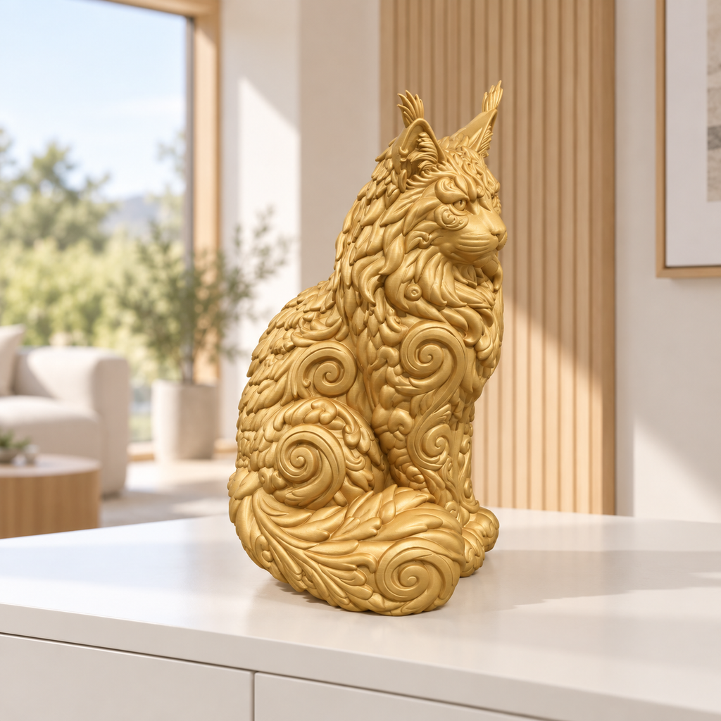 Maine Coon Ornament - Gold gedruckt Wohnzimmer