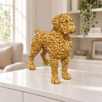 Boxer stehend Ornament - Gold gedruckt Wohnzimmer