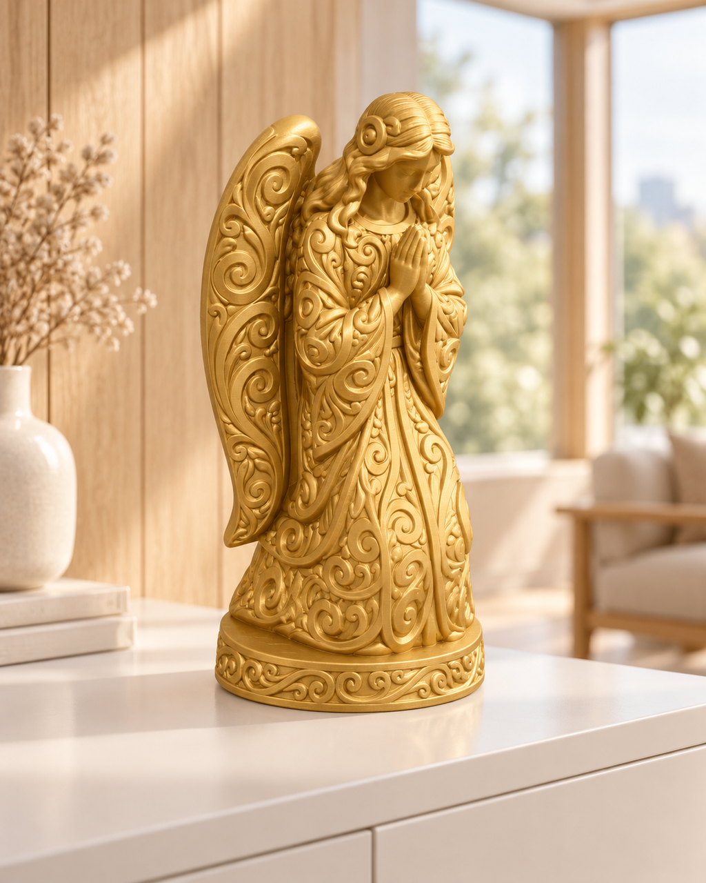 Betender Engel Ornament - Gold gedruckt Wohnzimmer