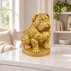 Englische Bulldogge sitzend Ornament - Gold gedruckt Wohnzimmer