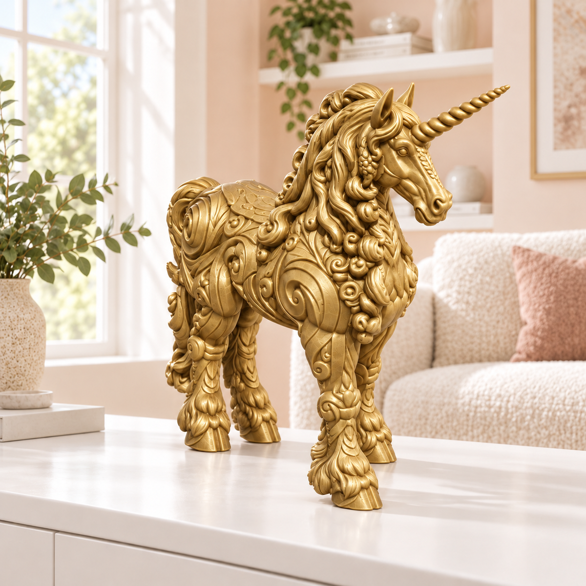 Kaltblut-Einhorn Ornament - Gold gedruckt Wohnzimmer