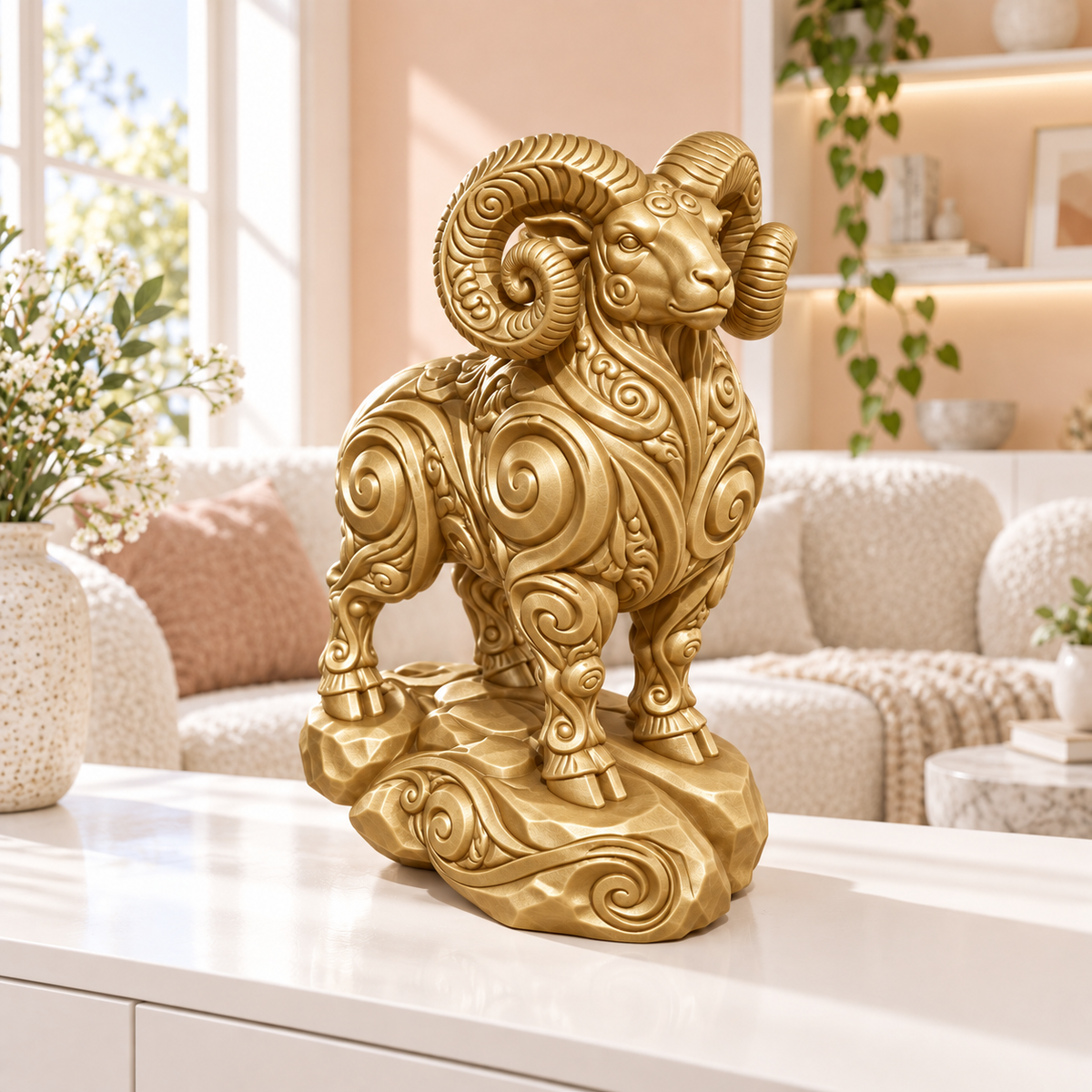 Widder Ornament - Gold gedruckt Wohnzimmer