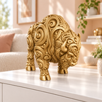 Bison Ornament - Gold gedruckt Wohnzimmer