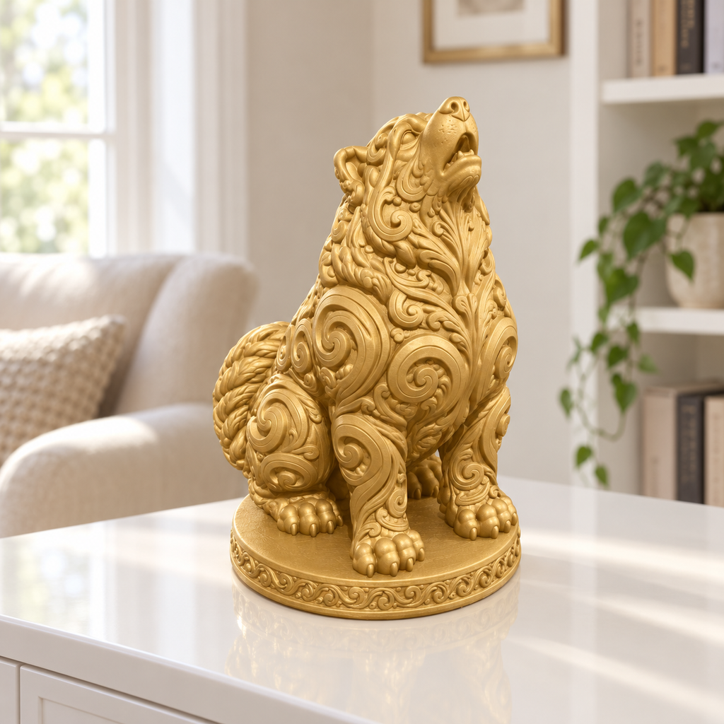 Husky heulend Ornament - Gold gedruckt Wohnzimmer