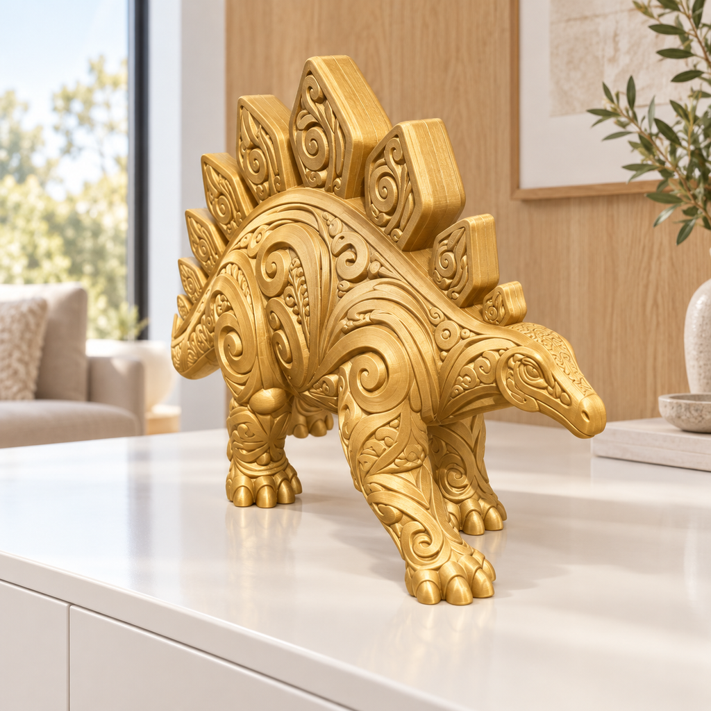 Stegosaurus Ornament - Gold gedruckt Wohnzimmer