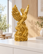 Phönix in Flammen Ornament - Gold gedruckt Wohnzimmer