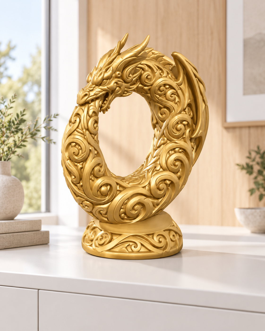 Ouroboros-Drache Ornament - Gold gedruckt Wohnzimmer