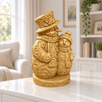 Schneemann-Familie Ornament - Gold gedruckt Wohnzimmer