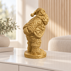 Santa mit Po und Finger Ornament - Gold gedruckt Wohnzimmer