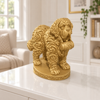 Bernhardiner mit Fass Ornament - Gold gedruckt Wohnzimmer