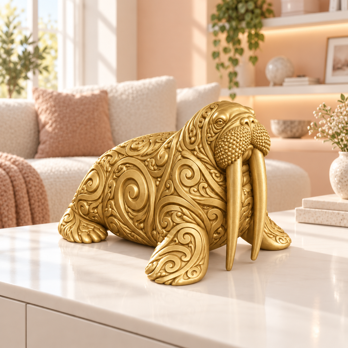 Walross Ornament - Gold gedruckt Wohnzimmer