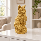 Fuchs mit Schal Ornament - Gold gedruckt Wohnzimmer