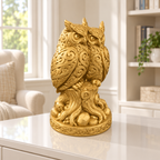 Eulenpaar auf Stamm Ornament - Gold gedruckt Wohnzimmer