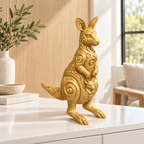 Känguru mit Jungtier Ornament - Gold gedruckt Wohnzimmer
