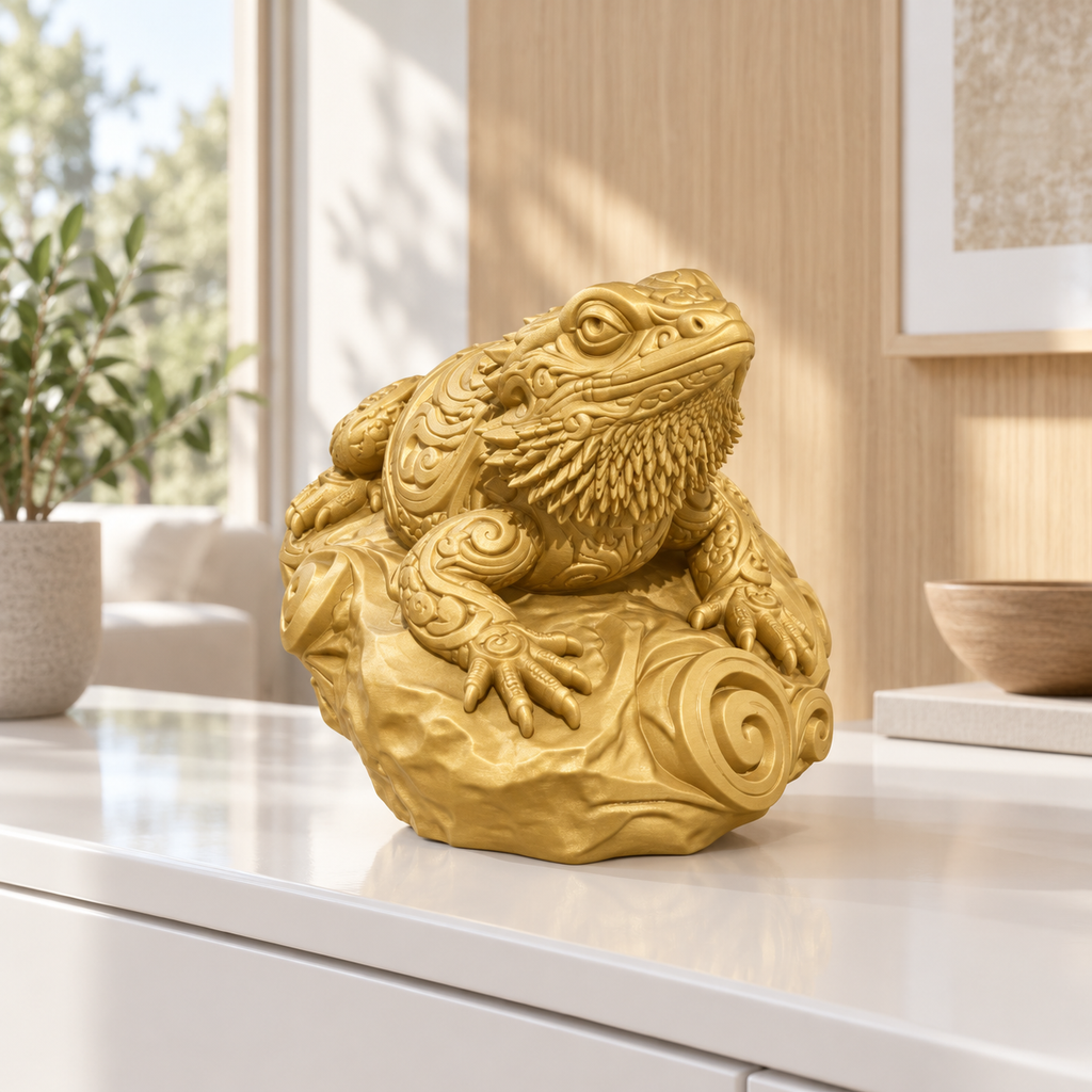 Bartagame Ornament - Gold gedruckt Wohnzimmer