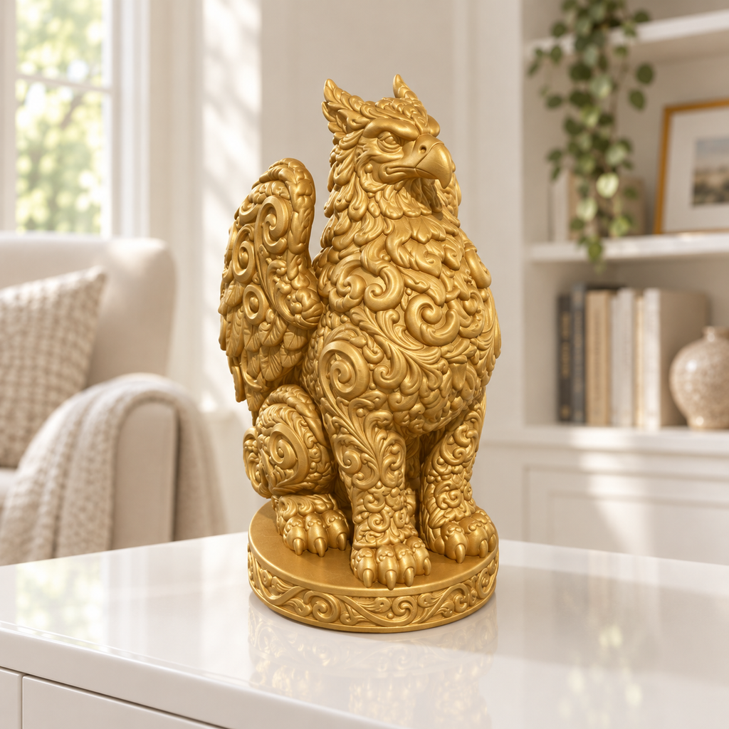 Greif Ornament - Gold gedruckt Wohnzimmer