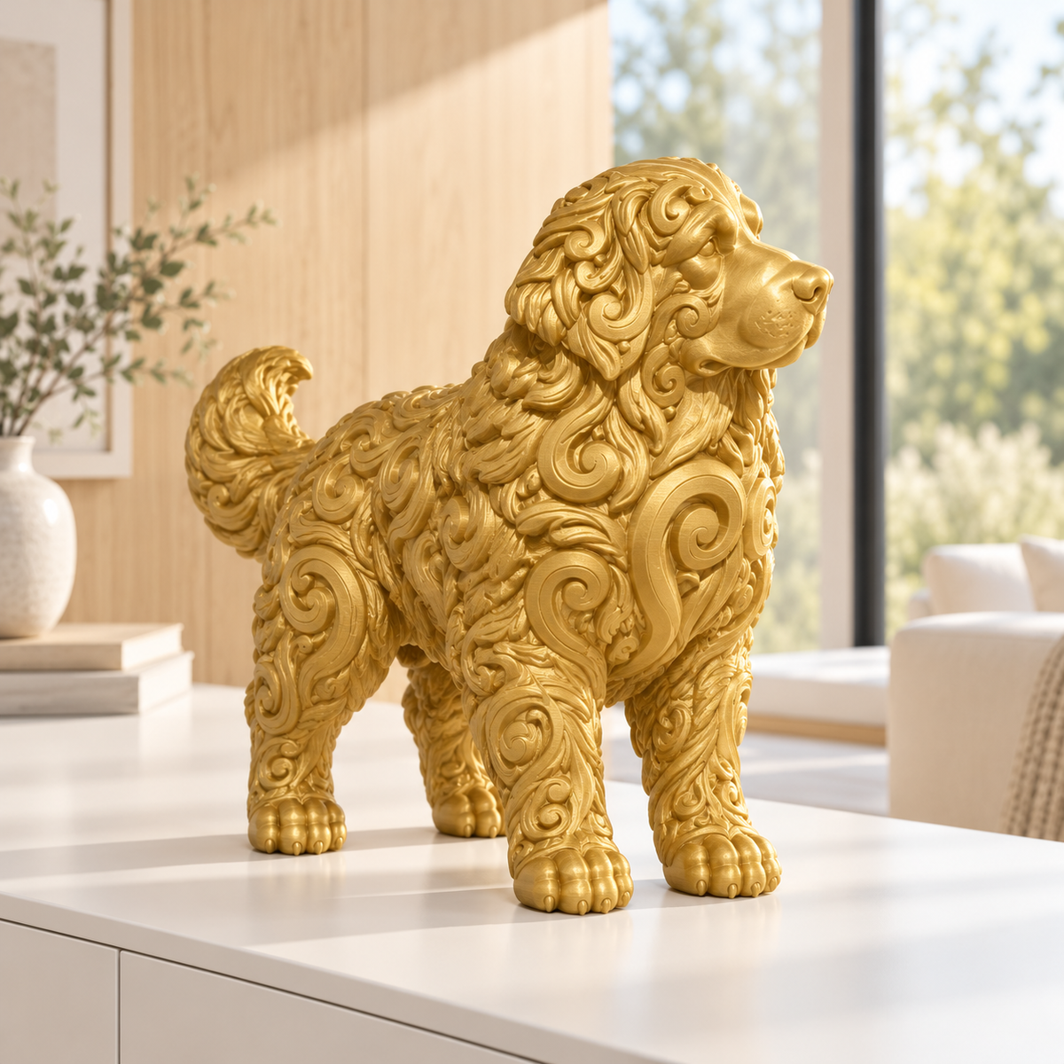 Berner Sennenhund Ornament - Gold gedruckt Wohnzimmer