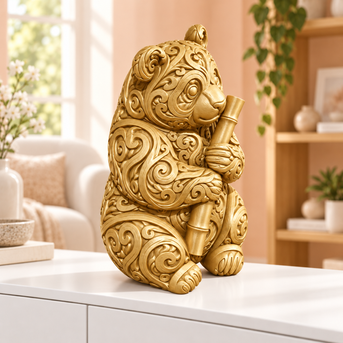 Panda Ornament - Gold gedruckt Wohnzimmer