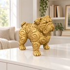 Englische Bulldogge stehend Ornament - Gold gedruckt Wohnzimmer