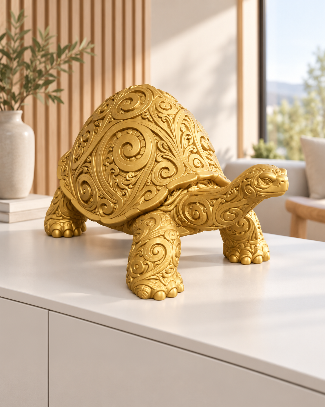 Riesenschildkröte Ornament - Gold gedruckt Wohnzimmer